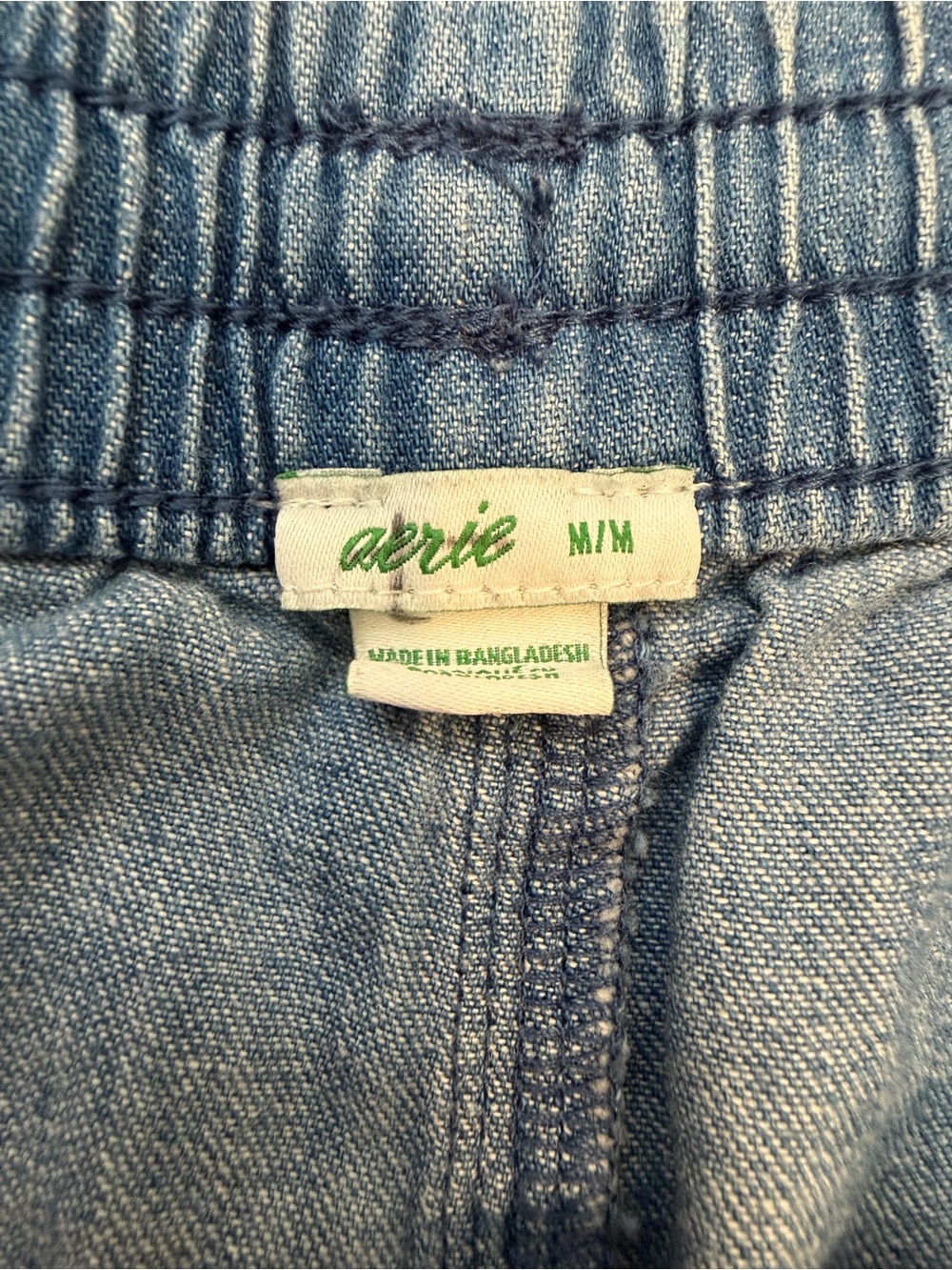 aerie Chambray Blue Drawstring Athletic Shorts - Picture 2 of 3